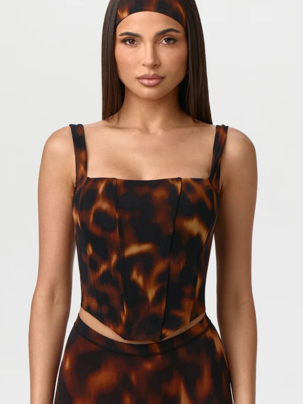 naked wardrobe Tortoiseshell cop top with head band